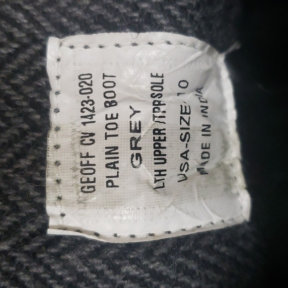 Crevo "Geoff" Men's Gray Leather Lace-up Ankle Boots, 10 - Picture 5 of 6